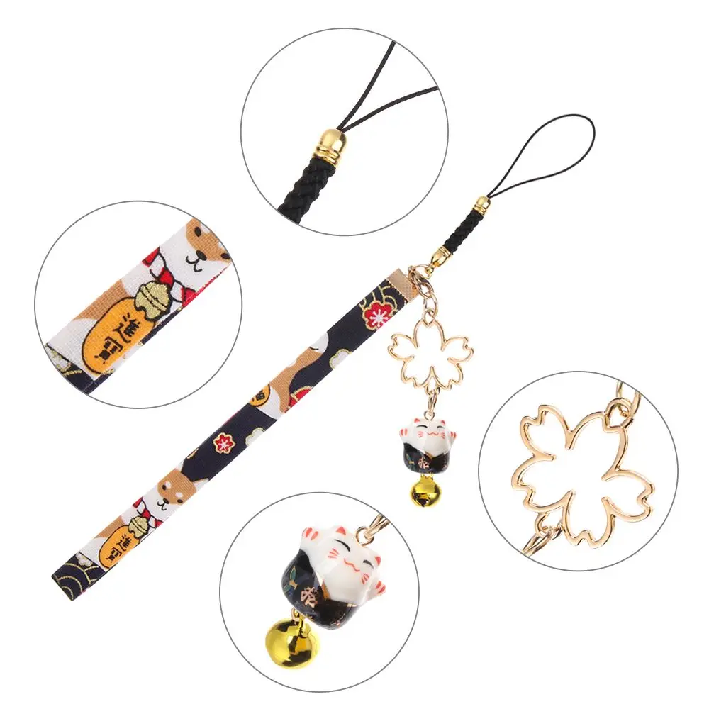 cloche de chat porte bonheur japonaise sakura, ulde confrontation pour téléphone portable, ulde poignet porte clés mignon, lanière anti perte, pendentif sangle de téléphone cloche de chat porte bonheur japonaise sakura, ulde confrontation pour téléphone portable, ulde poignet porte clés mignon, lanière anti perte, pendentif sangle de téléphone
