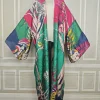 cardigan kimono boho chic grande taille imprimé à la mode pour femmes, couverture de plage légère d'été, robe poncho décontractée pour femmes
