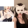 masque de renard en peluche pour femmes, gants en dentelle sexy, cosplay anime, halloween, carnaval, robe de paupières, accessoires de fête, masque mignon pour filles