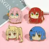bocchi le rocher! broches en métal de dessin animé, anime gotoh hitori yamada ryo ijichi nijika, épingle à revers en alliage, badge de sac, décor, bijoux cadeau