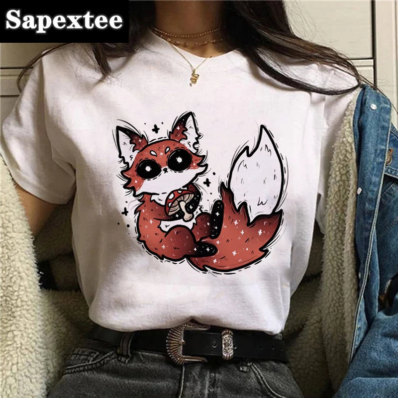 t shirt imprimé animal de dessin animé rétro kawaii, haut ourlé, harajuku, streetwear t shirt imprimé animal de dessin animé rétro kawaii, haut ourlé, harajuku, streetwear