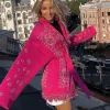 robes à imprimé floral pour femmes, simple boutonnage, manches longues, longueur cheville, costumes doux, mode vacances, ensembles de robes amples, printemps 2025