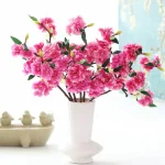 Vert Aloes 6 pièces artificielles 3 fourchues petite branche Sakura soie fausses fleurs décoration de mariage rose Simulation fleur de cerisier