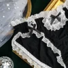 sous vêtements japonais en dentelle modal noir et blanc pour femmes, lingerie mignonne en coton, culotte sexy kawaii