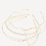 Serre-tête en métal ondulé doré pour femme, élégant, accessoire de coiffure