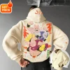 harajuku dragon ball majin buu saiyan streetwear vintage automne hommes à capuche hiver femmes surdimensionné sweat à capuche à manches longues