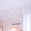 rail de rideau pliable en plastique blanc, style moderne, visible, accessoires