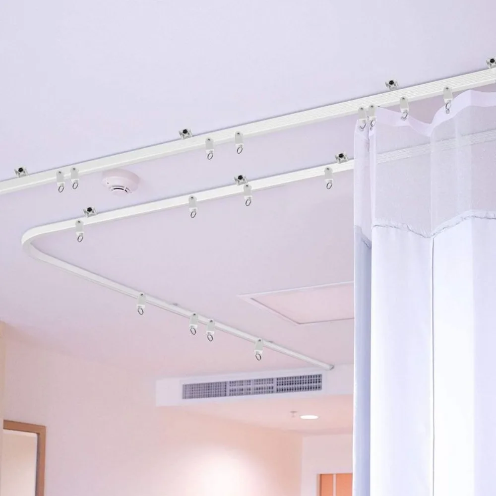 rail de rideau pliable en plastique blanc, style moderne, visible, accessoires rail de rideau pliable en plastique blanc, style moderne, visible, accessoires