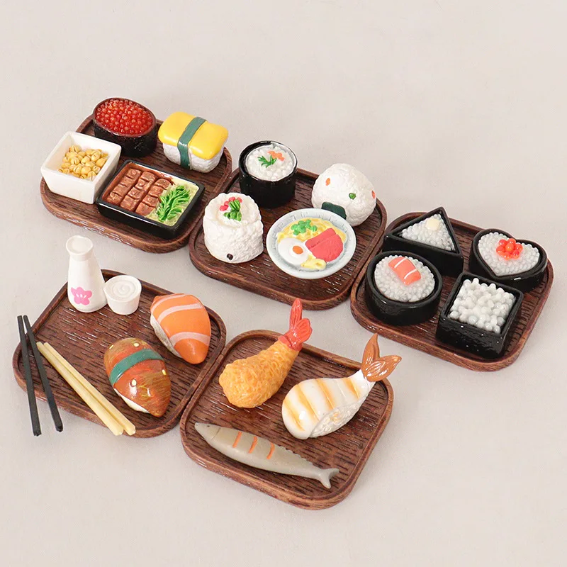 figurines créatives en résine de cuisine japonaise, mini sushi artificiel, fruits de mer miniatures, ornements de bureau figurines créatives en résine de cuisine japonaise, mini sushi artificiel, fruits de mer miniatures, ornements de bureau