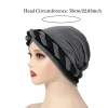 femmes africaines turban hijab casquettes couleur bloquée torsion tresse bandeau chimio cancer bandana foulard couverture de cheveux enveloppement