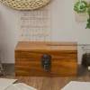 boîte de rangement de table verrouillable vintage de style japonais, bois massif, pour organiser les documents et les articles divers, en bois