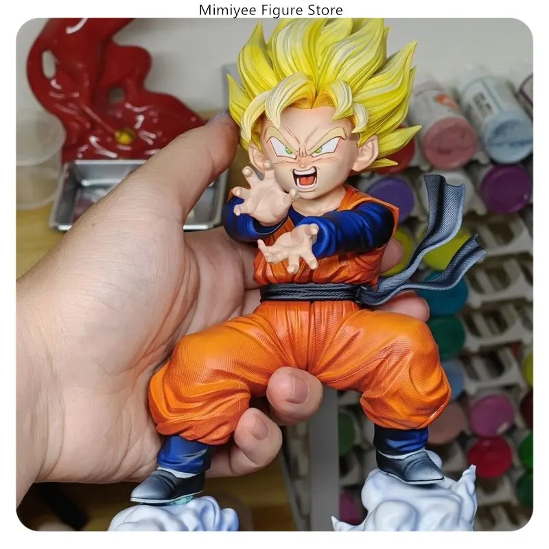 statue de dessin animé dragon ball goten energy blast pose, 19cm, modèle de décoration de bureau statue de dessin animé dragon ball goten energy blast pose, 19cm, modèle de décoration de bureau