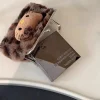 porte monnaie imprimé léopard, mignon, frais et doux, sac de transport en peluche pour écouteurs bluetooth, sac de maquillage pour chat kt, sac de rangement