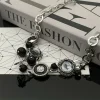 collier gothique à fleurs avec pampilles en cristal et strass, accessoires de collier pour femmes, bijoux de cou, chaîne de clavicule, ras du cou, cadeaux