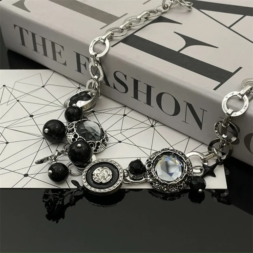 collier gothique à fleurs avec pampilles en cristal et strass, accessoires de collier pour femmes, bijoux de cou, chaîne de clavicule, ras du cou, cadeaux collier gothique à fleurs avec pampilles en cristal et strass, accessoires de collier pour femmes, bijoux de cou, chaîne de clavicule, ras du cou, cadeaux