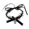 collier esthétique en dentelle pour femmes, ras du cou avec nœud papillon, mignon, gothique, simple, sexy, joli pendentif, bijoux à la mode