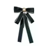 style coréen simple nœud papillon broche simple imitation perle broche femmes noir deuil corsage chemise col vêtements broches
