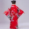 robe yukata imprimée de fleurs de cerisier vibrantes, ensembles de kimono japonais pour filles, spectacles scolaires de cosplay traditionnels pour les élèves du primaire