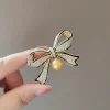 broche élégante avec nœud en perles pour femmes, corsage de luxe haut de gamme, épingle de cardigan anti éblouissement pour un usage quotidien