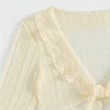 2025 sexy quatre pièces femmes maillot de bain à manches longues couvrir maillots de bain été solide bikini ensemble brésilien maillots de bain fête maillot de bain