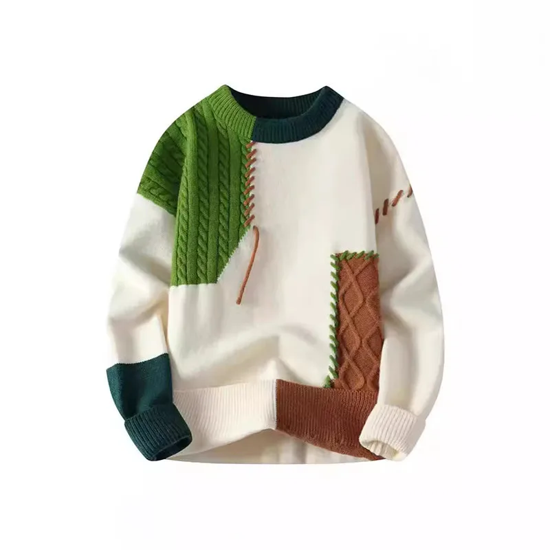 japonais transfrontalier vente chaude automne et hiver nouveau décontracté col rond base tricoté pull pull ample vêtements pour hommes japonais transfrontalier vente chaude automne et hiver nouveau décontracté col rond base tricoté pull pull ample vêtements pour hommes
