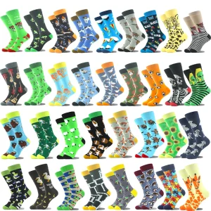 Hommes grande taille équipage chaussettes Harajuku Alien mouton avocat renard Sokken unisexe Skateboard Divertidos heureux Design Hip Hop chaussettes drôles