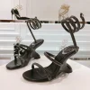 sandales à enroulement en forme de salle de rinçage pour femmes, chaussures à talons hauts, gladiateur, parker ouvert, robe de soirée, mode estivale, style étrange