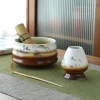 filles à thé matcha japonais, support de fouet, cérémonie du thé matcha, accessoires de service