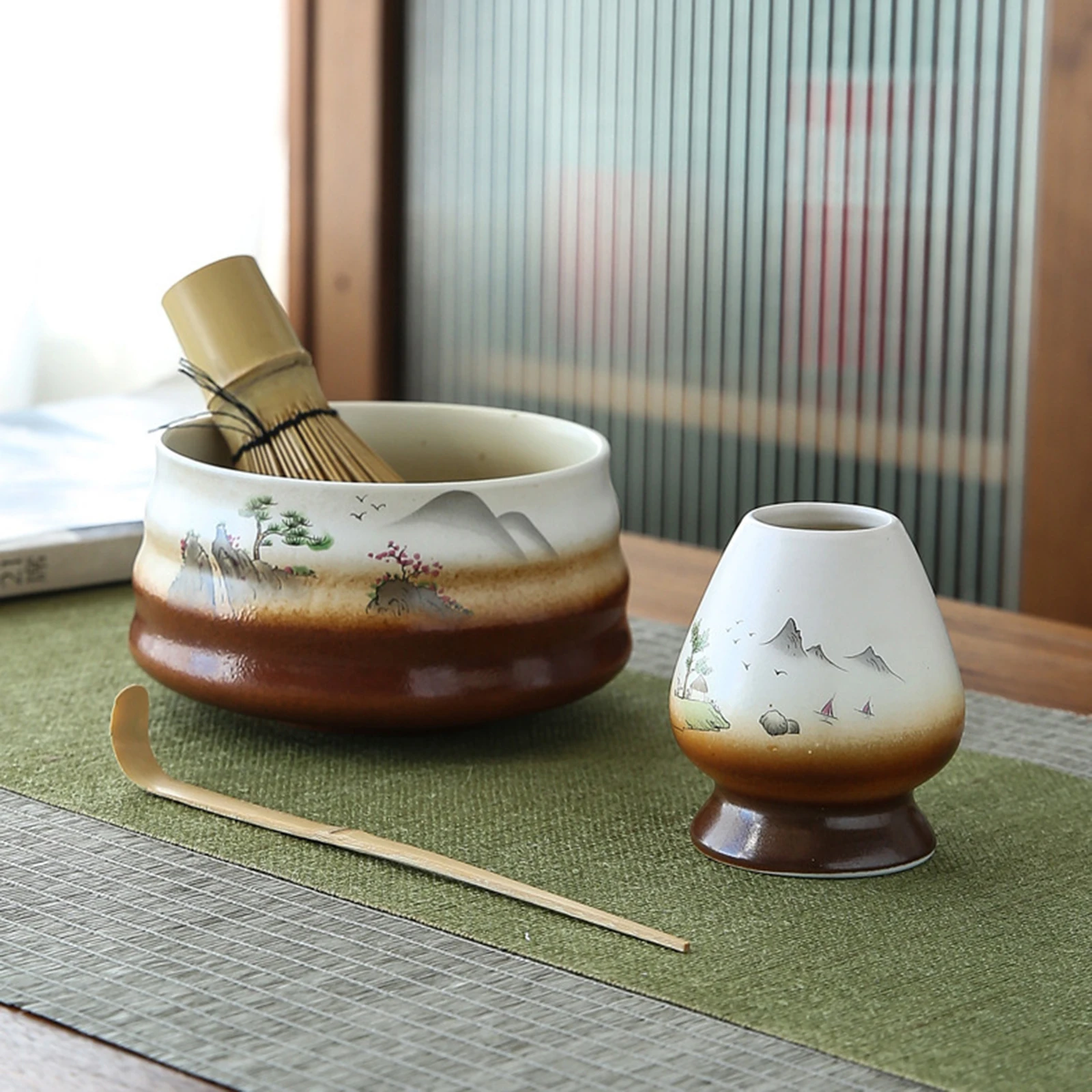 filles à thé matcha japonais, support de fouet, cérémonie du thé matcha, accessoires de service filles à thé matcha japonais, support de fouet, cérémonie du thé matcha, accessoires de service
