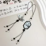 Pendentif papillon pour téléphone portable, breloque bibelot, bricolage, style chinois, calligraphie faite à la main, sangle, anti-perte, confronrette
