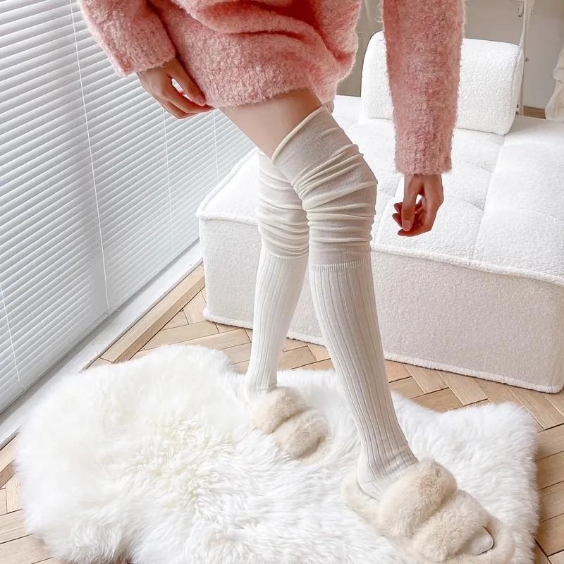 bas japonais pour femmes, chaussettes longues au dessus du genou, leggings en tube haut, coton chaud thermique, mode décontractée bas japonais pour femmes, chaussettes longues au dessus du genou, leggings en tube haut, coton chaud thermique, mode décontractée