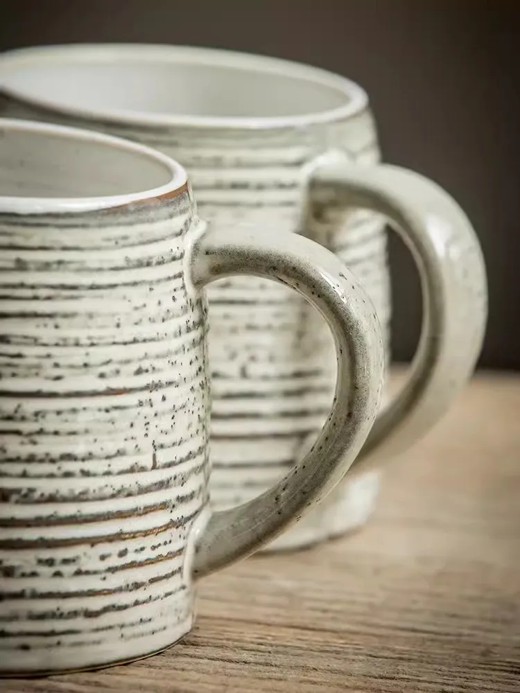 tasses japonaises à fil irrégulier, tasse à eau en céramique, grande capacité, tasses à café vintage tasses japonaises à fil irrégulier, tasse à eau en céramique, grande capacité, tasses à café vintage