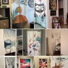 koi poisson style japonais porte rideau cuisine entrée fengshui drapé chambre lin tissu maison entrée suspendus décor demi rideaux