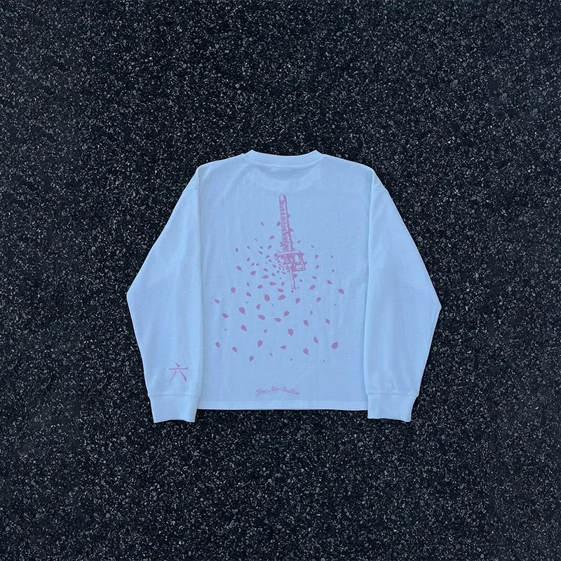 Fleur de cerisier brisé floraison épée conception graphique impression T-Shirt à manches longues Y2K tendance hommes femmes mode décontracté Streetwear Fleur de cerisier brisé floraison épée conception graphique impression T-Shirt à manches longues Y2K tendance hommes femmes mode décontracté Streetwear