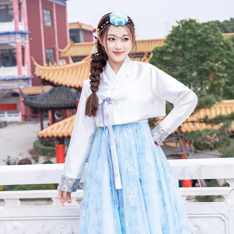 hanbok coréen costume traditionnel pour femmes élégant luxe hanbok robe princesse cosplay anicent rétro longue robe fête de mariage hanbok coréen costume traditionnel pour femmes élégant luxe hanbok robe princesse cosplay anicent rétro longue robe fête de mariage