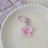 porte clés romantique en fleur de sakura pour filles, pendentif en fleur douce, cadeaux pour amis, accessoires de sac à dos simples