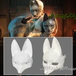 Shimizu Hinako Fox Man accessoires de Cosplay silencieux masque blanc Cool 3D renard horreur Halloween noël Cosplay Shimizu Hinako Fox Man accessoires de Cosplay silencieux masque blanc Cool 3D renard horreur Halloween noël Cosplay