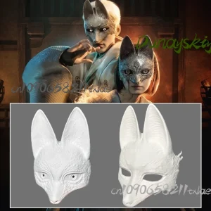 Shimizu Hinako Fox Man accessoires de Cosplay silencieux masque blanc Cool 3D renard horreur Halloween noël Cosplay