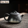 théière japonaise en céramique brute, peint à la main