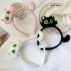 nouveau kawaii suzume dessin animé en peluche chat bandeaux mignon noir blanc chat cheveux cerceau bandeau pour femmes filles cadeaux cheveux accessoires