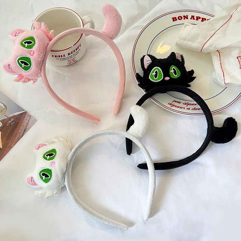 nouveau kawaii suzume dessin animé en peluche chat bandeaux mignon noir blanc chat cheveux cerceau bandeau pour femmes filles cadeaux cheveux accessoires nouveau kawaii suzume dessin animé en peluche chat bandeaux mignon noir blanc chat cheveux cerceau bandeau pour femmes filles cadeaux cheveux accessoires