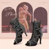 swdzm bottes de danse en biscuits complet pour femmes, chaussures de danse latine jazz, bottes de phtalboots brillantes, talons fins sexy pour dames