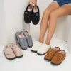 chaussures de maison en cuir suédé pour hommes, pantoufles coordonnantes, confortables, chaudes, peluche, intérieur, extérieur, pieds enflés diabétiques
