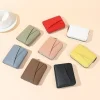 portefeuille court en cuir pu pour filles, pochette pour pièces de monnaie japonaise, plusieurs fentes pour cartes, couleur unie, grande capacité, porte carte d'orgue, cadeau