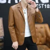 vestes de costume pour hommes, manteau de printemps et d'automne, nouveaux vêtements de style coréen, blazer en cuir pour hommes, à la mode pour hommes