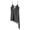 robe courte en satin épissé en dentelle pour femmes, sans manches, dos nu, asymétrique, robes de soirée, été, 2025 ﻿