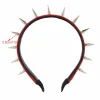 serre tête à pointes en cuir, bandeau à rivets, bandeau punk, diadèmes gothiques, bandeau steampunk rock pour hommes