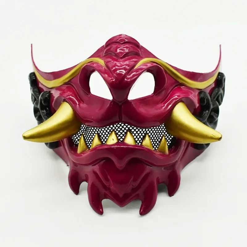 masque demi visage de samouraï japonais oni pour ixd'halloween, accessoires de ix masque demi visage de samouraï japonais oni pour ixd'halloween, accessoires de ix