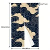 rideau de porte nordique japonais occultant en lin, motif ondulé bleu blanc, pour entrée, cuisine, salle de bains, chambre à coucher, couloir, décoration de maison