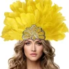 coiffure en plumes noires pour femmes, coiffure de carnaval des caraïbes, accessoires de showgirl, cosplay ssissi
